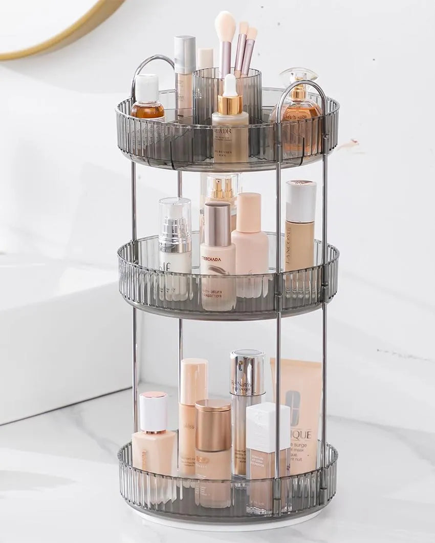 Three Tier Rotating Makeup Plastic Organiser