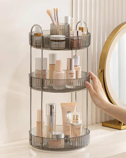 Three Tier Rotating Makeup Plastic Organiser