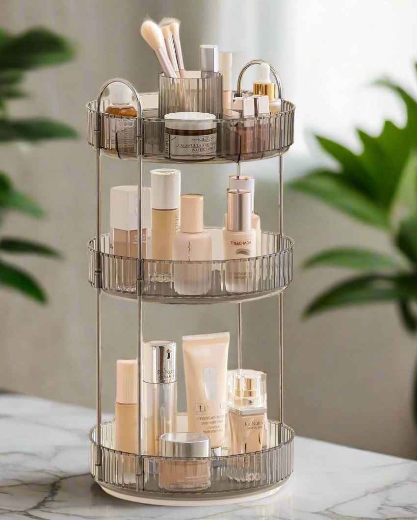 Three-Tier Rotating Makeup Organizer