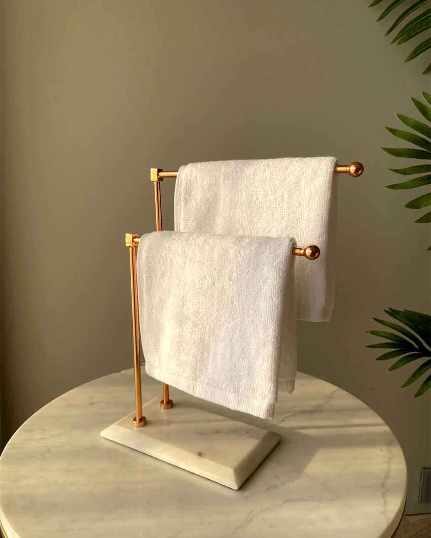 Melrose Hand Towel White Marble Stand