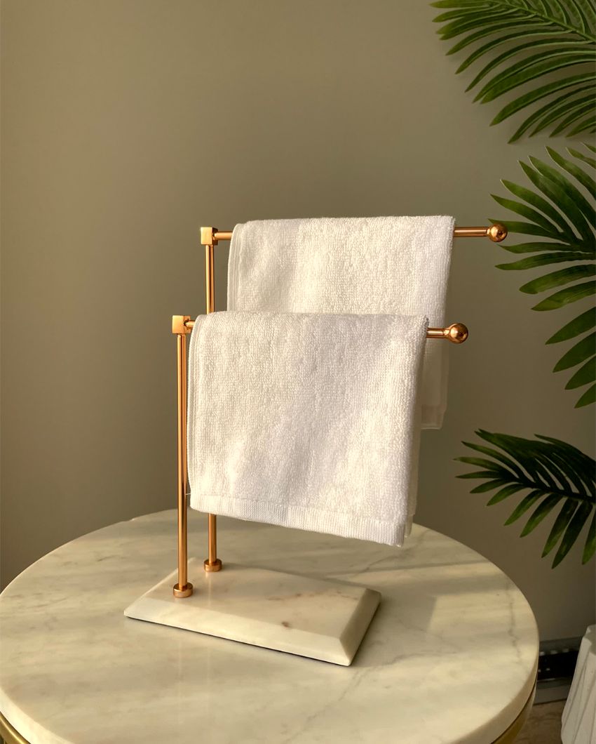 Melrose Hand Towel White Marble Stand