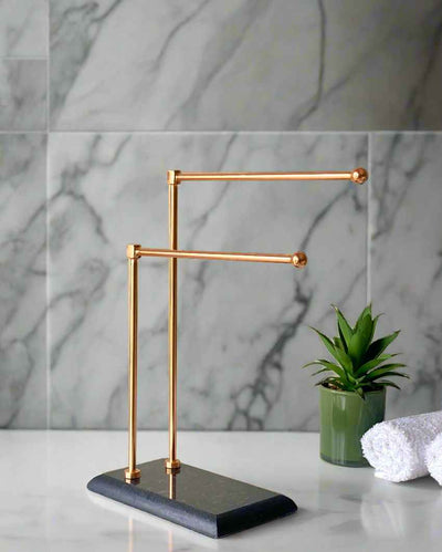 Melrose Hand Towel Marble & Steel Stand