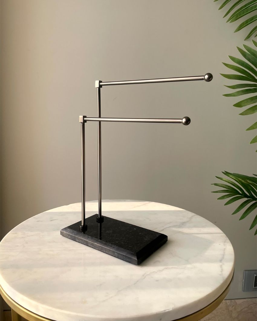 Melrose Hand Towel Marble & Steel Stand