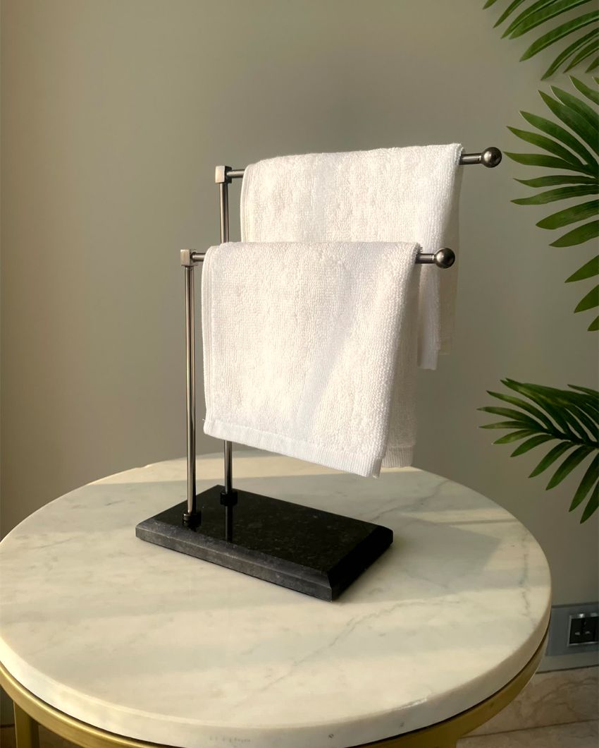 Melrose Hand Towel Marble & Steel Stand