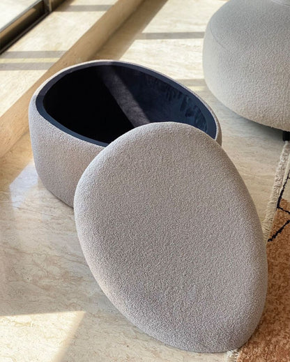 Pebble Boucle Pouffe with Storage