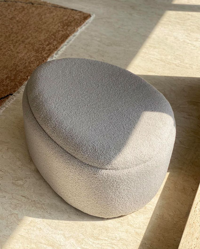 Pebble Boucle Pouffe with Storage