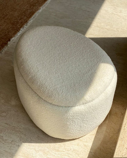 Pebble Boucle Pouffe with Storage