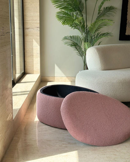 Pebble Boucle Pouffe with Storage