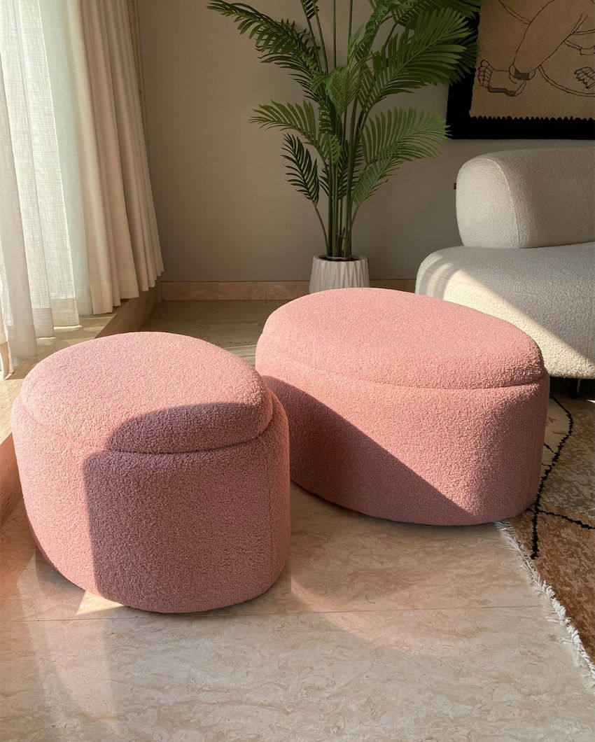 Pebble Boucle Pouffe with Storage