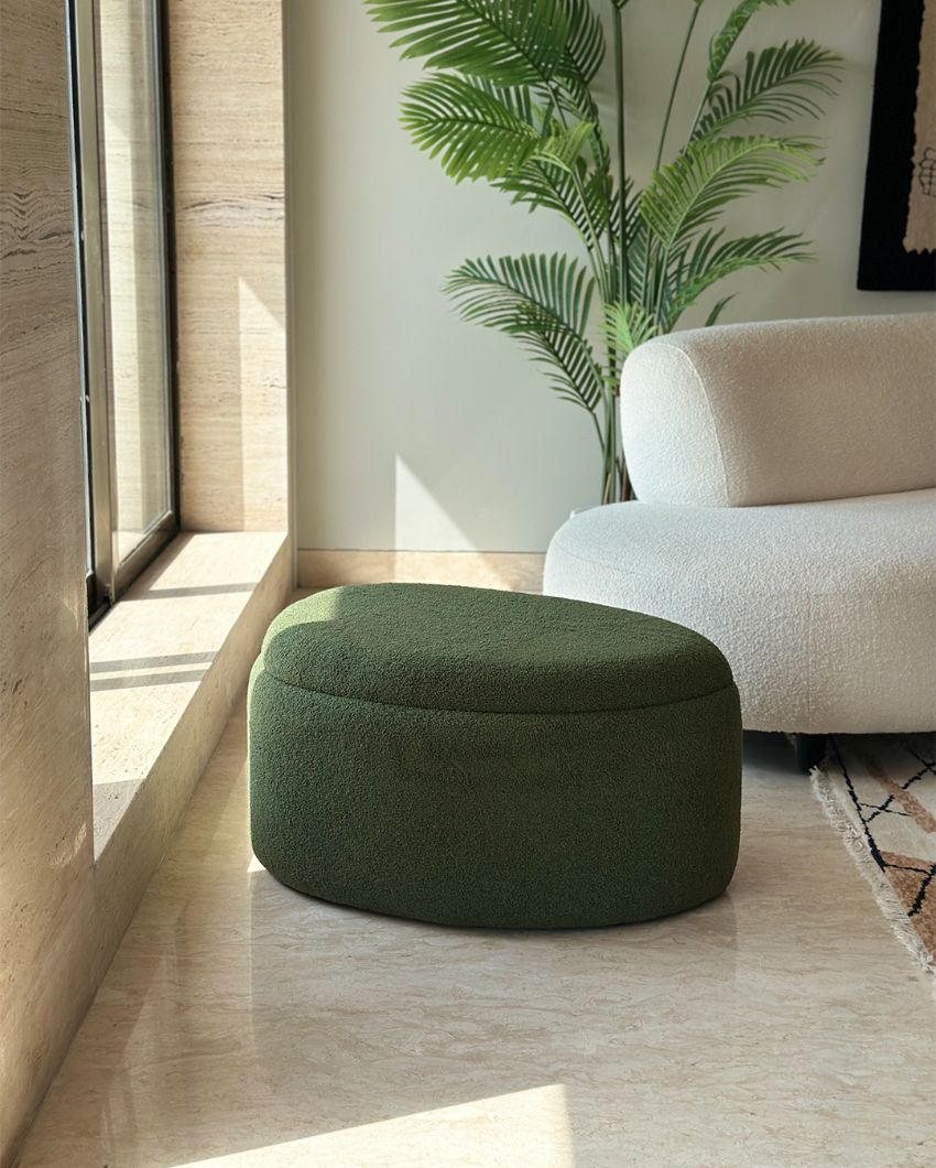 Pebble Boucle Pouffe with Storage