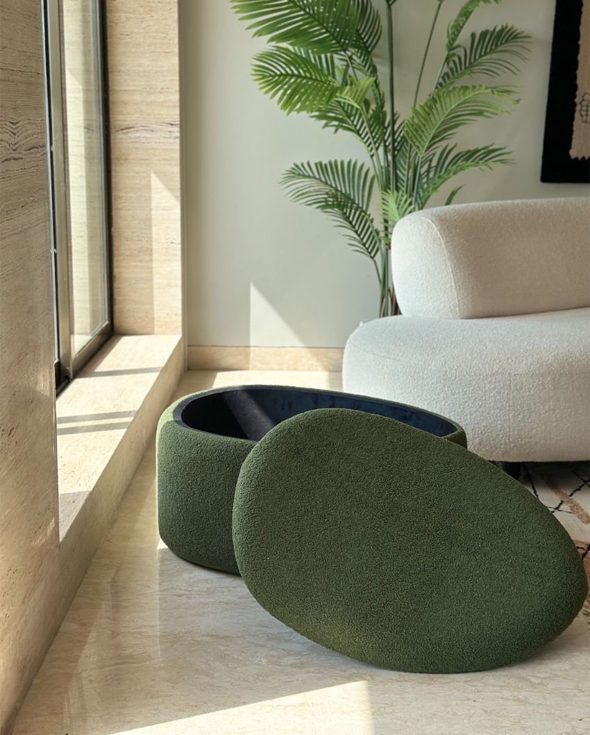 Pebble Boucle Pouffe with Storage