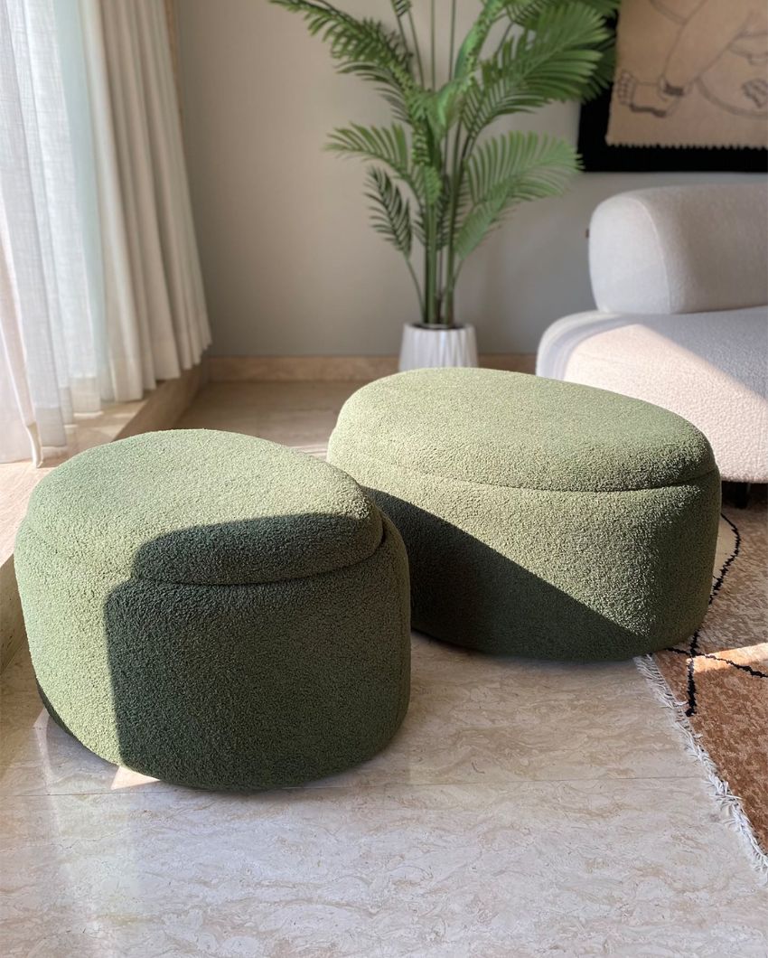 Pebble Boucle Pouffe with Storage