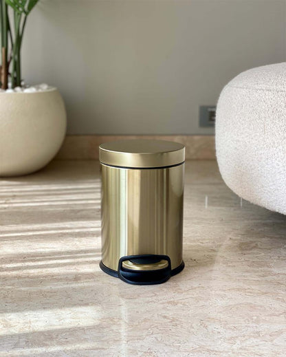 Golden Dune Metallic Dustbin