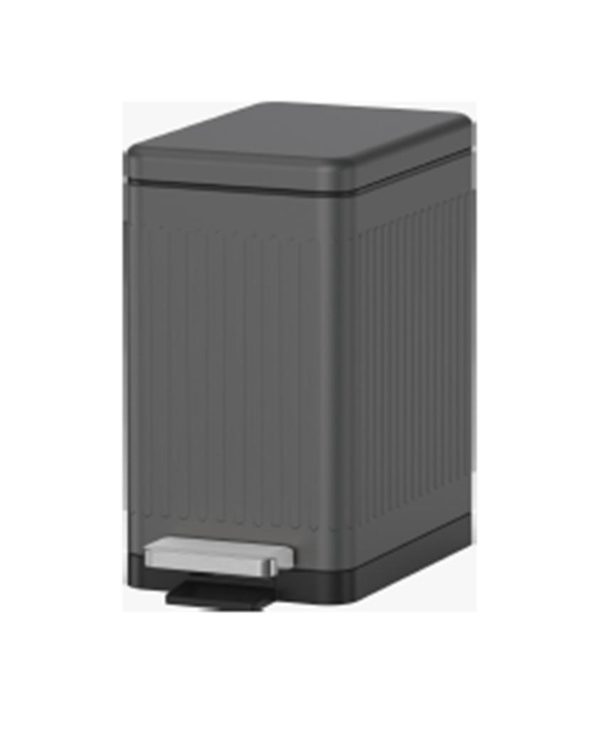 Verve Metallic Dustbin | Grey | 6 Litre | 10 x 6 x 11 inches