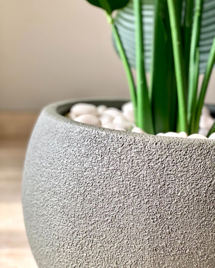 Lithos Grey Fiber Glass Planter | 20 x 17 inches