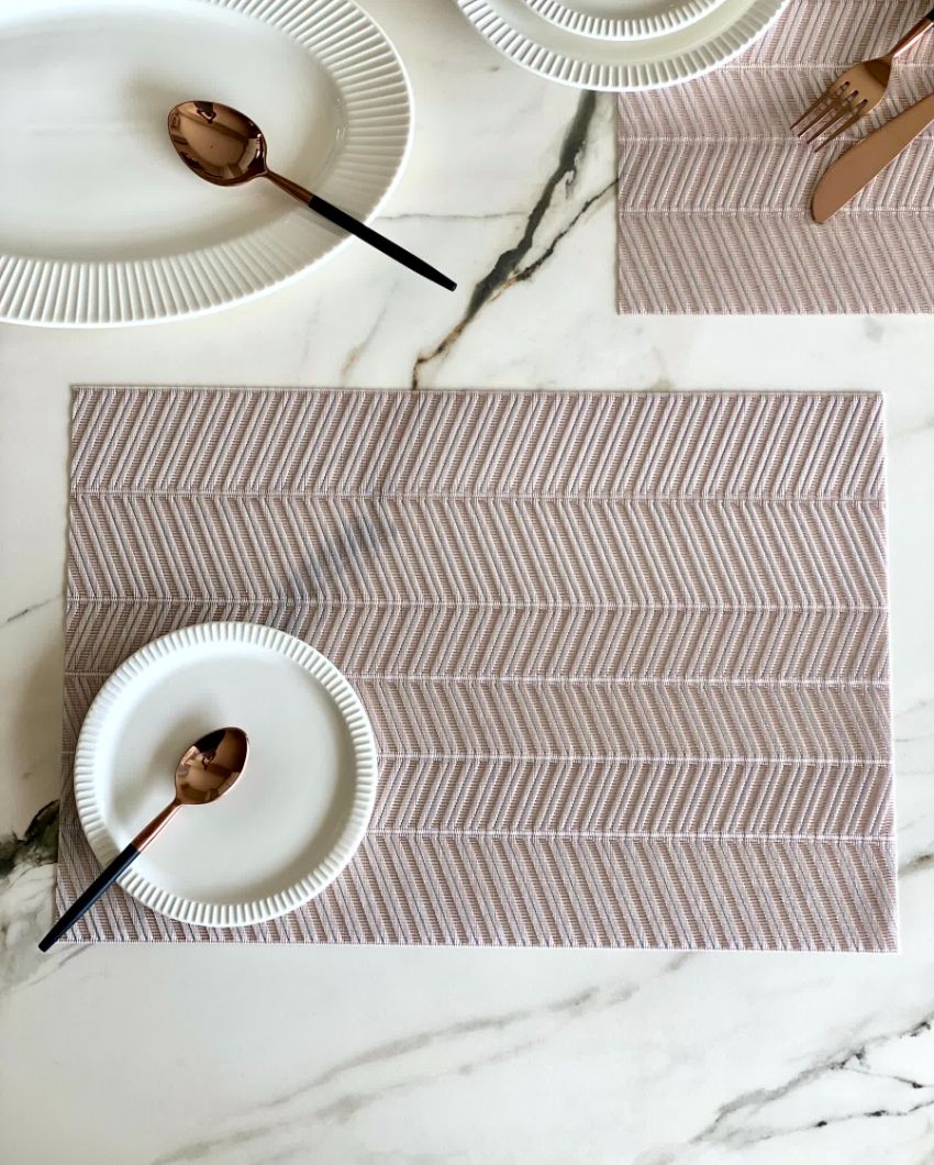 Chevron Wave Pattern Table Mats | Set of 6