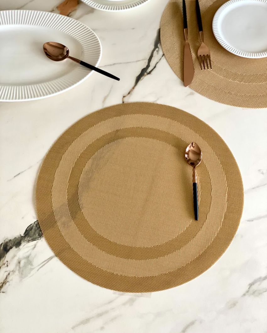 Textured Circular Table Mats | Set of 6