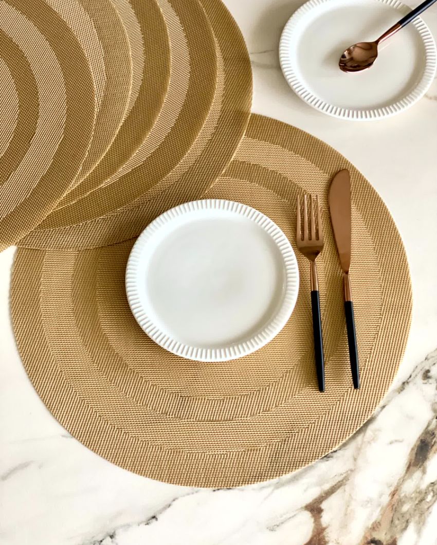 Textured Circular Table Mats | Set of 6