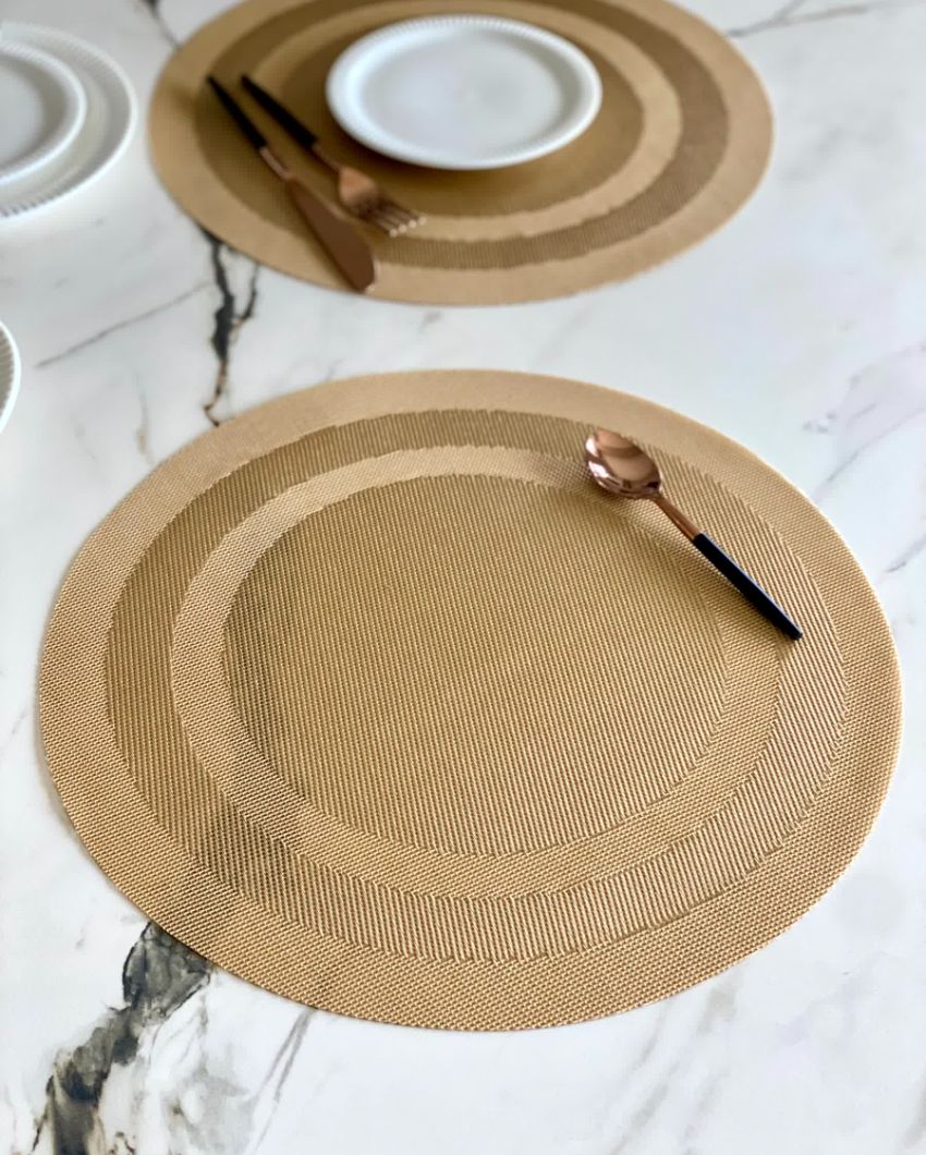 Textured Circular Table Mats | Set of 6