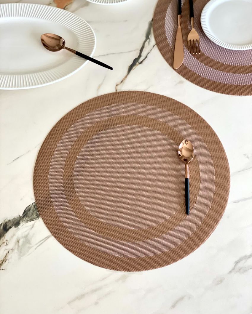 Textured Circular Table Mats | Set of 6