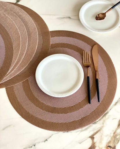 Textured Circular Table Mats | Set of 6