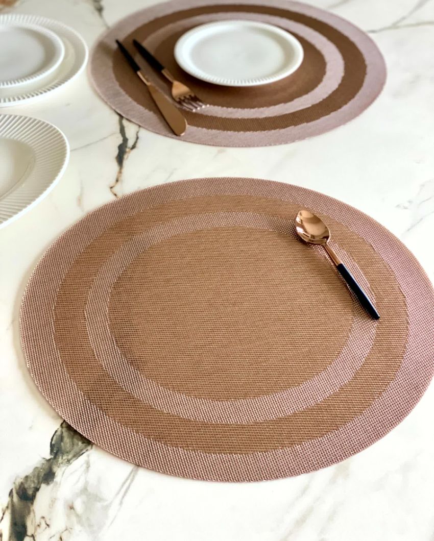 Textured Circular Table Mats | Set of 6