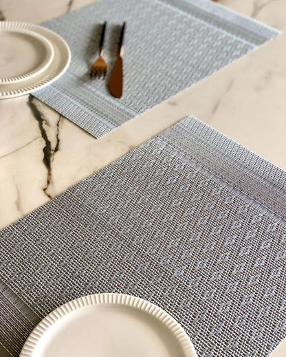 Argyle Grey Table Mats | Set of 6