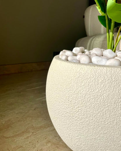 Lithos  Ivory Fiber Glass Planters | 14 x 12 inches