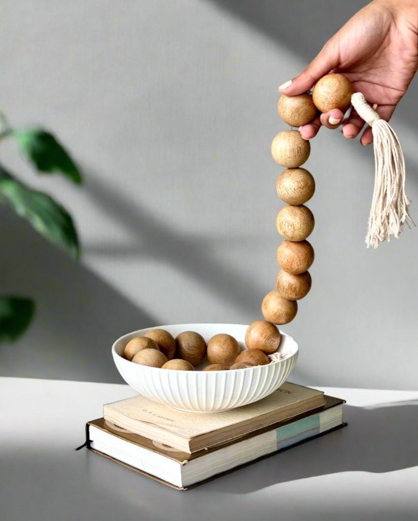 Timber Elegance Wooden Beads for Decor