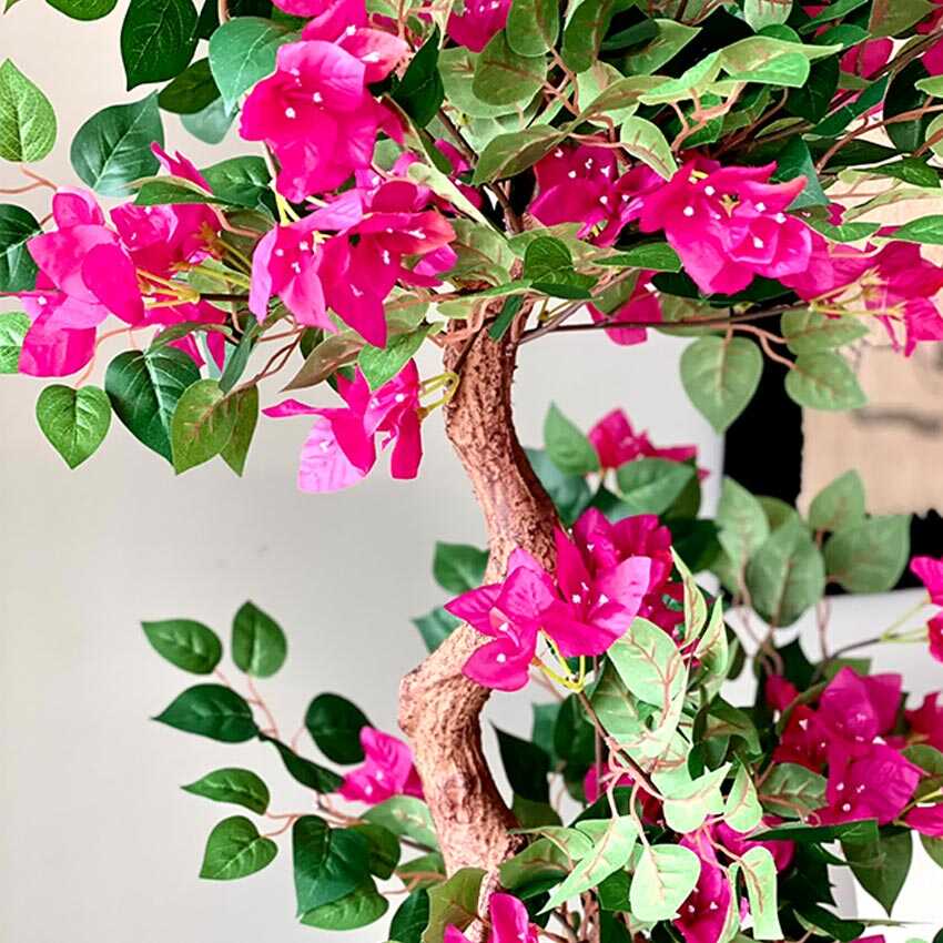 Elegant Pink & Green Bougainvillea Pvc Artificial Plant Without Pot | 5 Feet