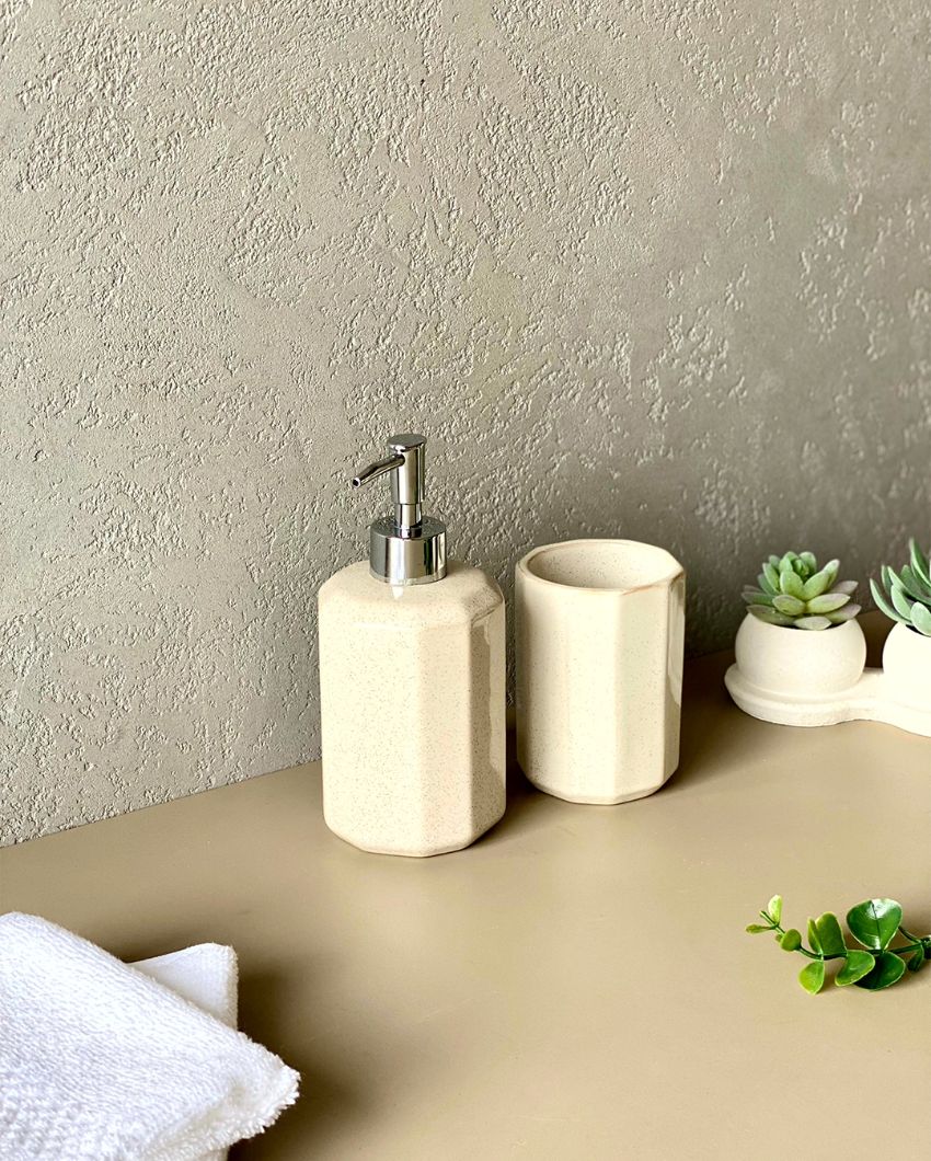 Reverie Polyresin Bath Accessory Sets | Beige