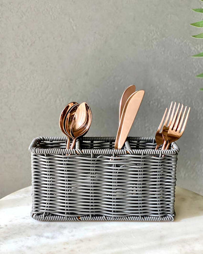 Boho Chic Rattan Cutlery Holder for Table Settings | 9 x 3 x 5 inches