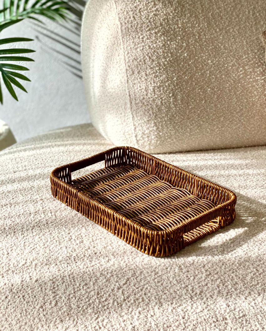 Luxury Boho Rattan Tray | 12 x 8 x 2 inches