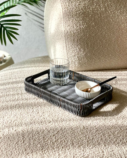 Luxury Boho Rattan Tray | 12 x 8 x 2 inches