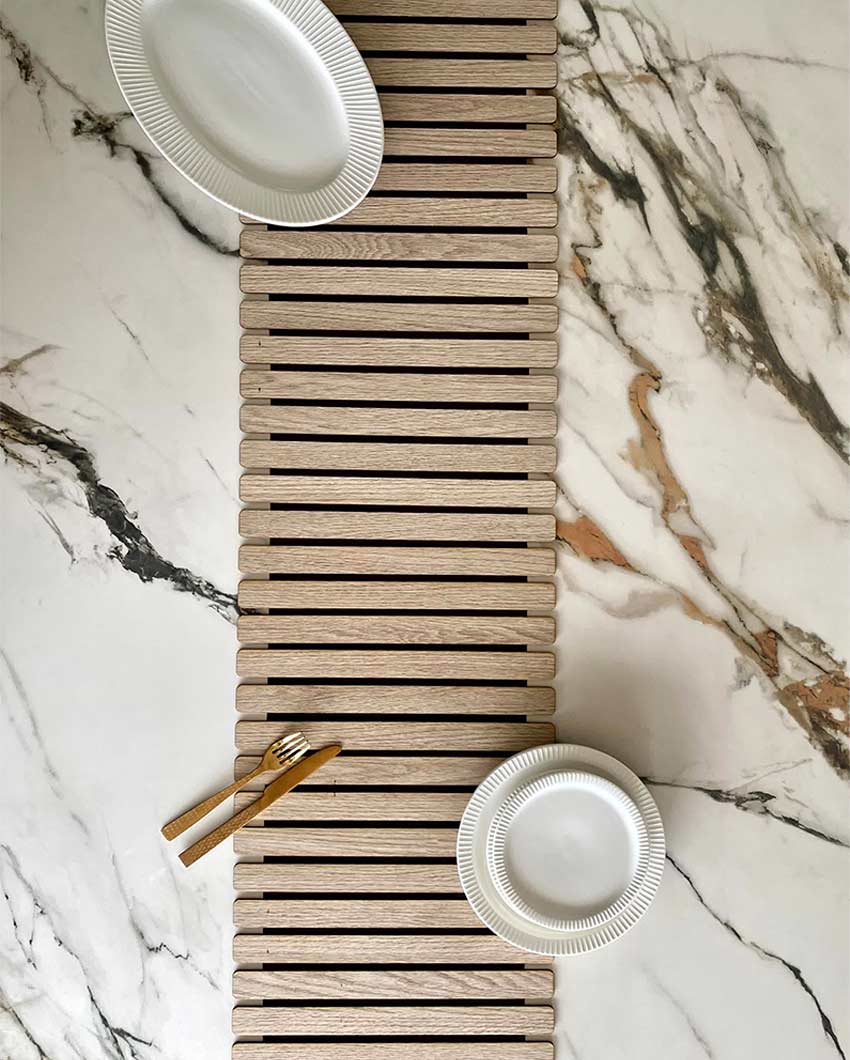 Extended Cream Foldable Table Runner for Large Tables | Cream