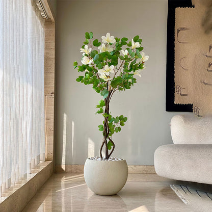 Artificial White & Green Bauhinia Plant Without Pot | 5 Feet