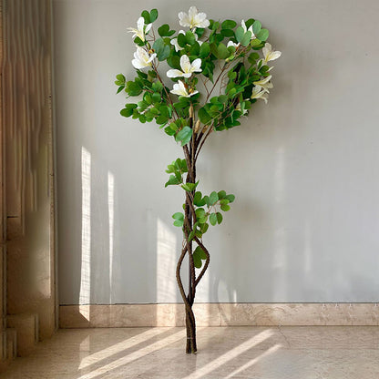 Artificial White & Green Bauhinia Plant Without Pot | 5 Feet