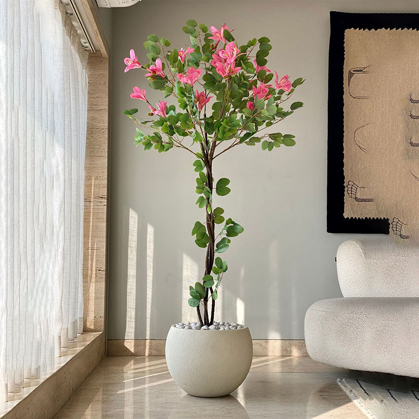 Artificial Pink & Green Bauhinia Plant Without Pot | 6 Feet