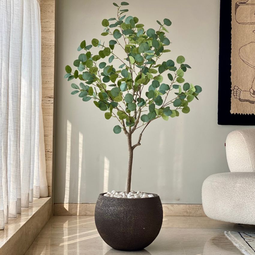 Artificial Green Bespoke Eucalyptus Plant Without Pot | 5 Feet