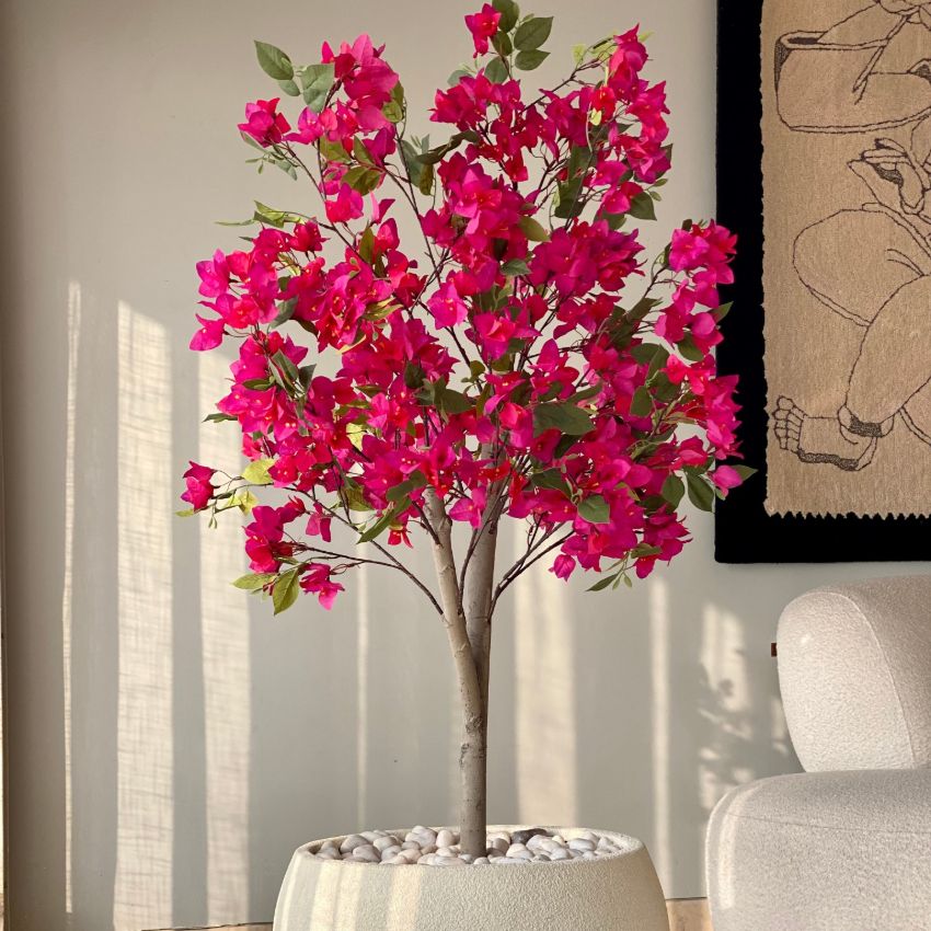 Elegant Design Artificial Pink Bougainvillea Plant Without Pot | 5 Feet