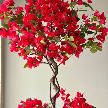 Artificial Scarlet Red Bougainvillea Plant Without Pot | 6 Feet