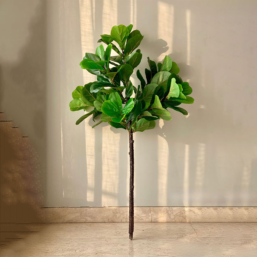 Artificial Green Fiddle Fig Plant Without Pot | 4.5 Feet