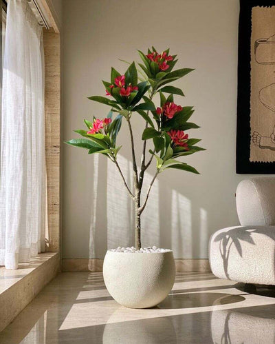 Artificial Frangipani Puce Plant | Pot not included