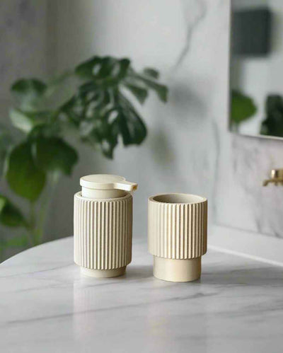 Elegant Braga Ivory Shade Bathroom Accessories | Pack of 2