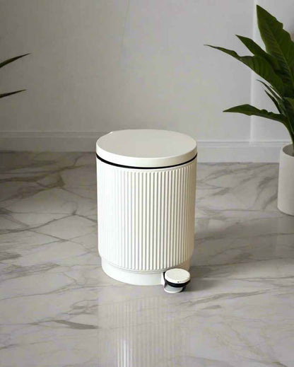 Elegant Braga Ivory Shade Dustbin | 10 x 10 inches | 5 Ltr