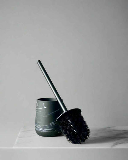 Unique Palermo Black and White Shade Toilet Brush with Holder | 4 x 15 inches