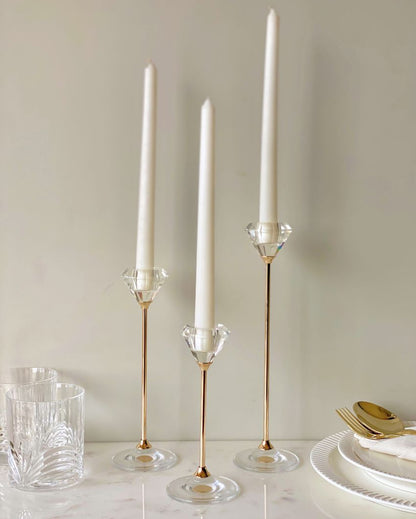 Solis Glass Candle Stands | Set Of 3