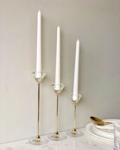 Solis Glass Candle Stands | Set Of 3