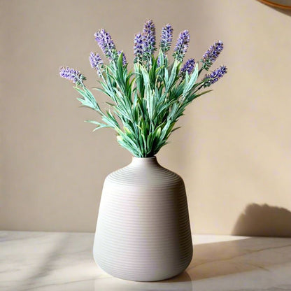 Beautiful Purple & Green Shade Artificial Lavandula Flower Bunch Without Pot | 6 x 16 inches