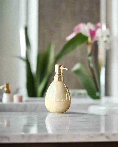 Beautiful Crafted Bare Minimal Ivory Shade Soap Dispenser | 4 x 7 inches